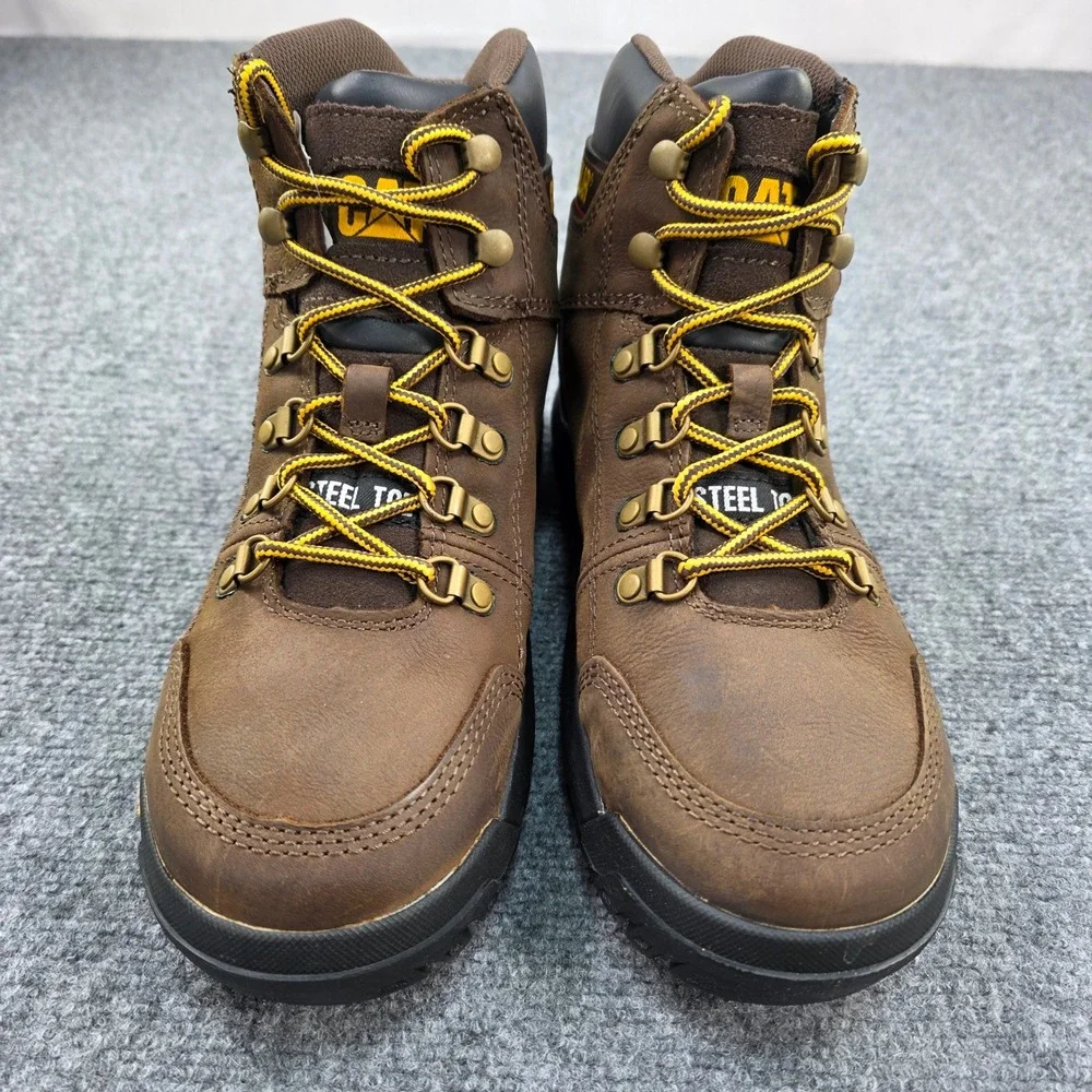 Caterpillar Outline Steel Toe Work Boot‎ Men's Size 7 NIB Seal Brown